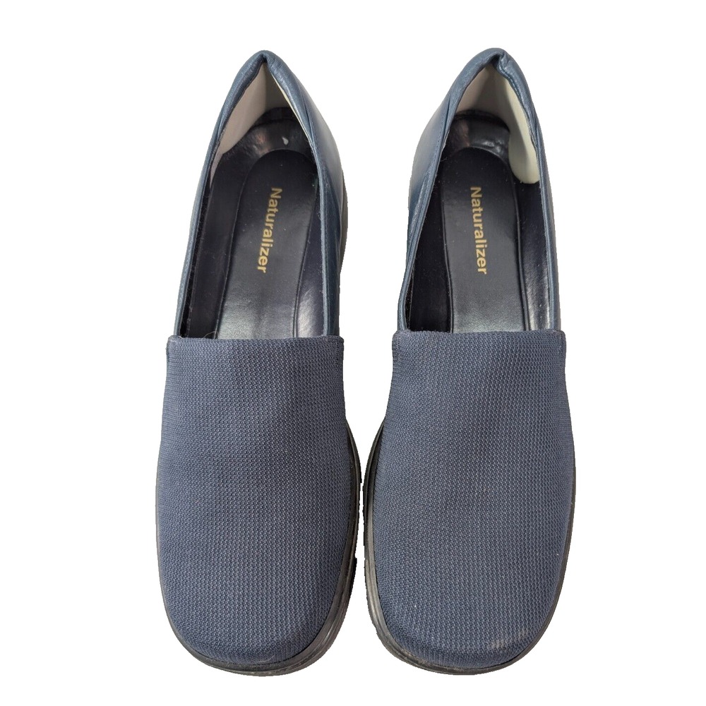 Naturalizer Women's Comfort Leather Slip On Loafers Leather Navy Blue Size 9.5?
